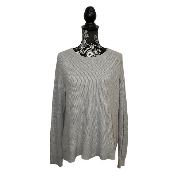 Madewell Province Cross Back Long Sleeve Pullover Sweater Baby Blue Size Medium - Picture 1 of 9